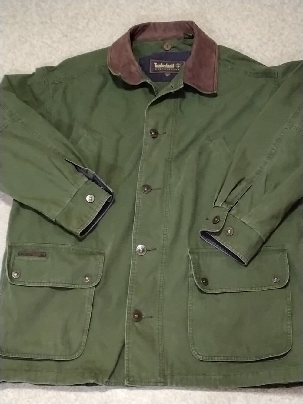 Vintage 1994 Timberland Weathergear Canvas Barn Jacket Green Men's XL 90s